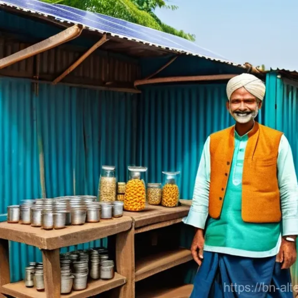 대체에너지의 경제적 가치 - **Prompt:** A vibrant scene capturing the essence of alternative energy's benefits for a Bengali sma...