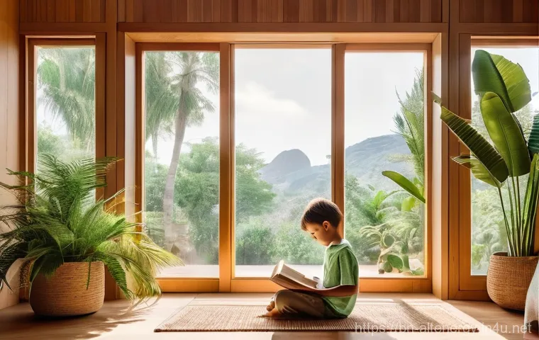 친환경 주택 설계 - **Prompt:** A modern, aesthetically pleasing green home exterior bathed in warm, natural sunlight. T...