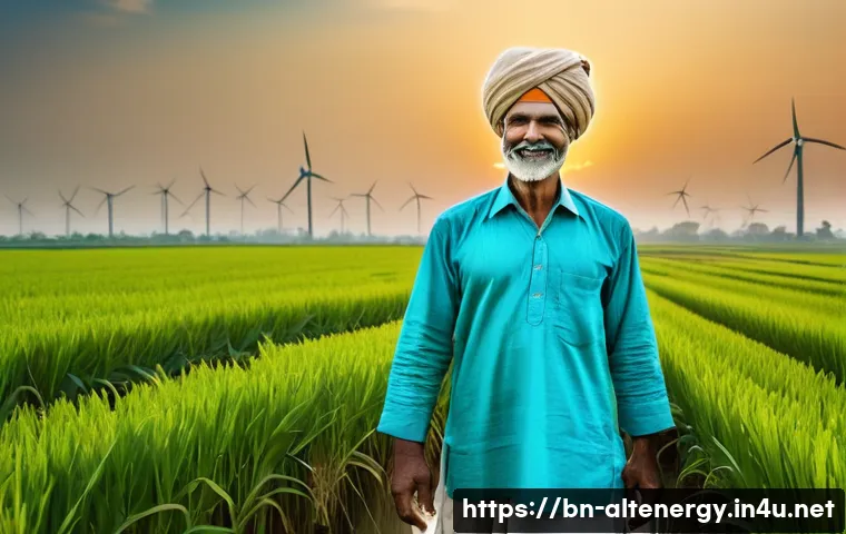 농업용 풍력 발전 - **Prompt:** A vibrant and serene scene in a rural Bangladeshi paddy field during a bright morning. A...