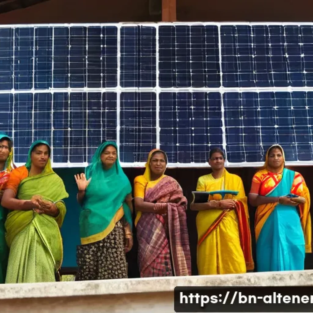 대체에너지의 정책적 지원 - A vibrant community workshop in rural Bangladesh focused on renewable energy awareness, featuring di...